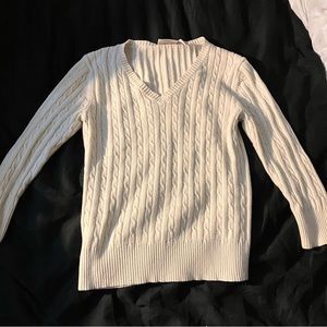white coquette sweater